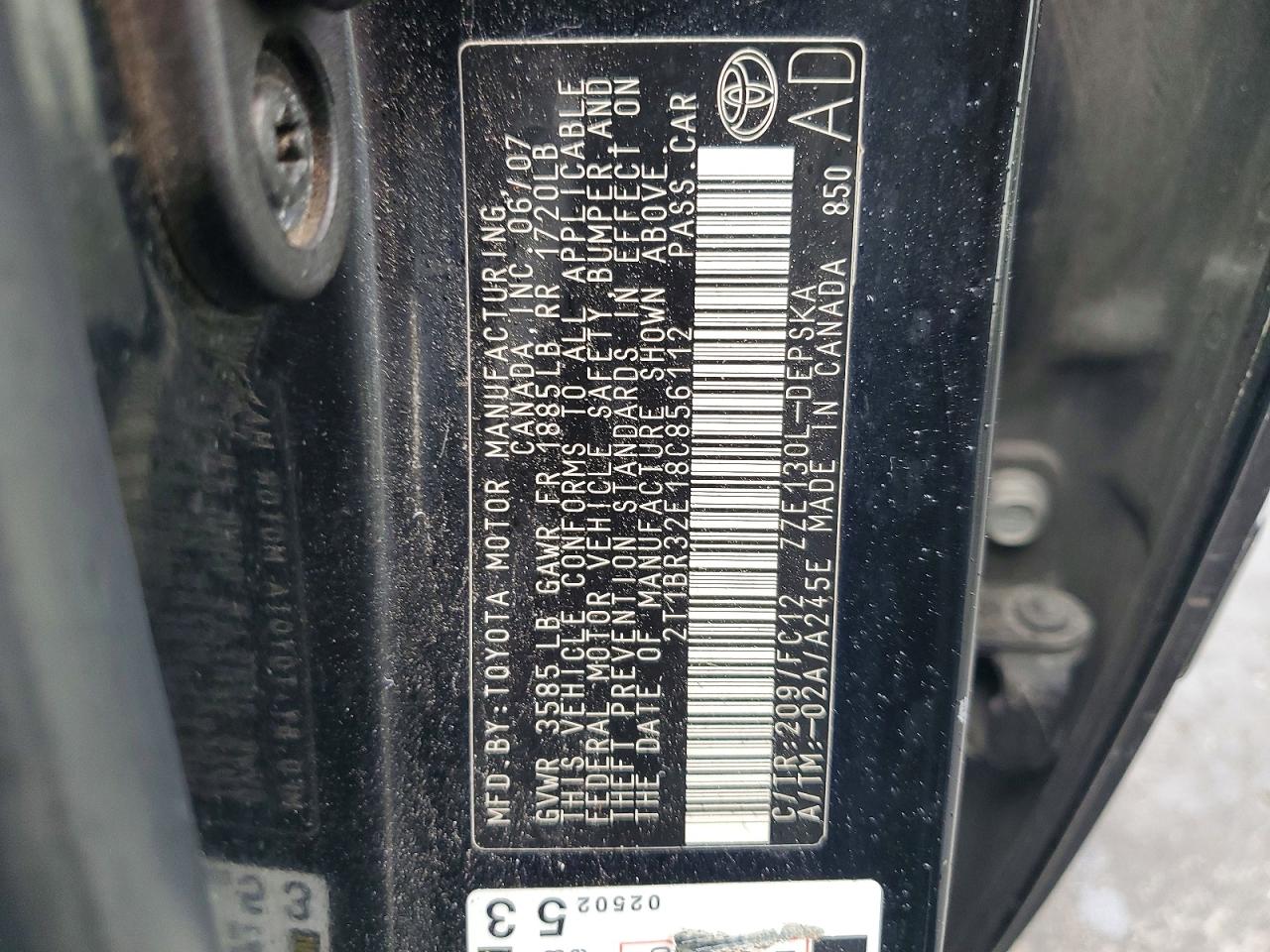 2008 TOYOTA COROLLA CE photo 12