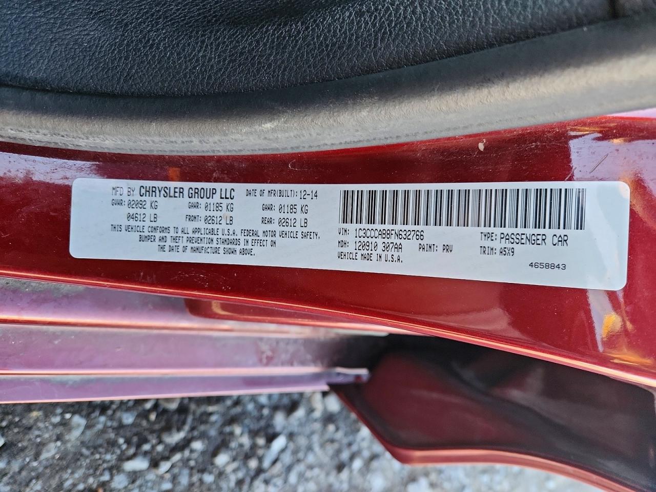 2015 CHRYSLER 200 LIMITED photo 12