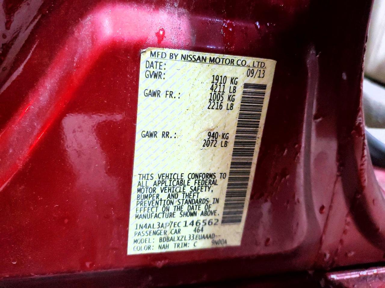 2014 NISSAN ALTIMA 2.5 SL photo 13
