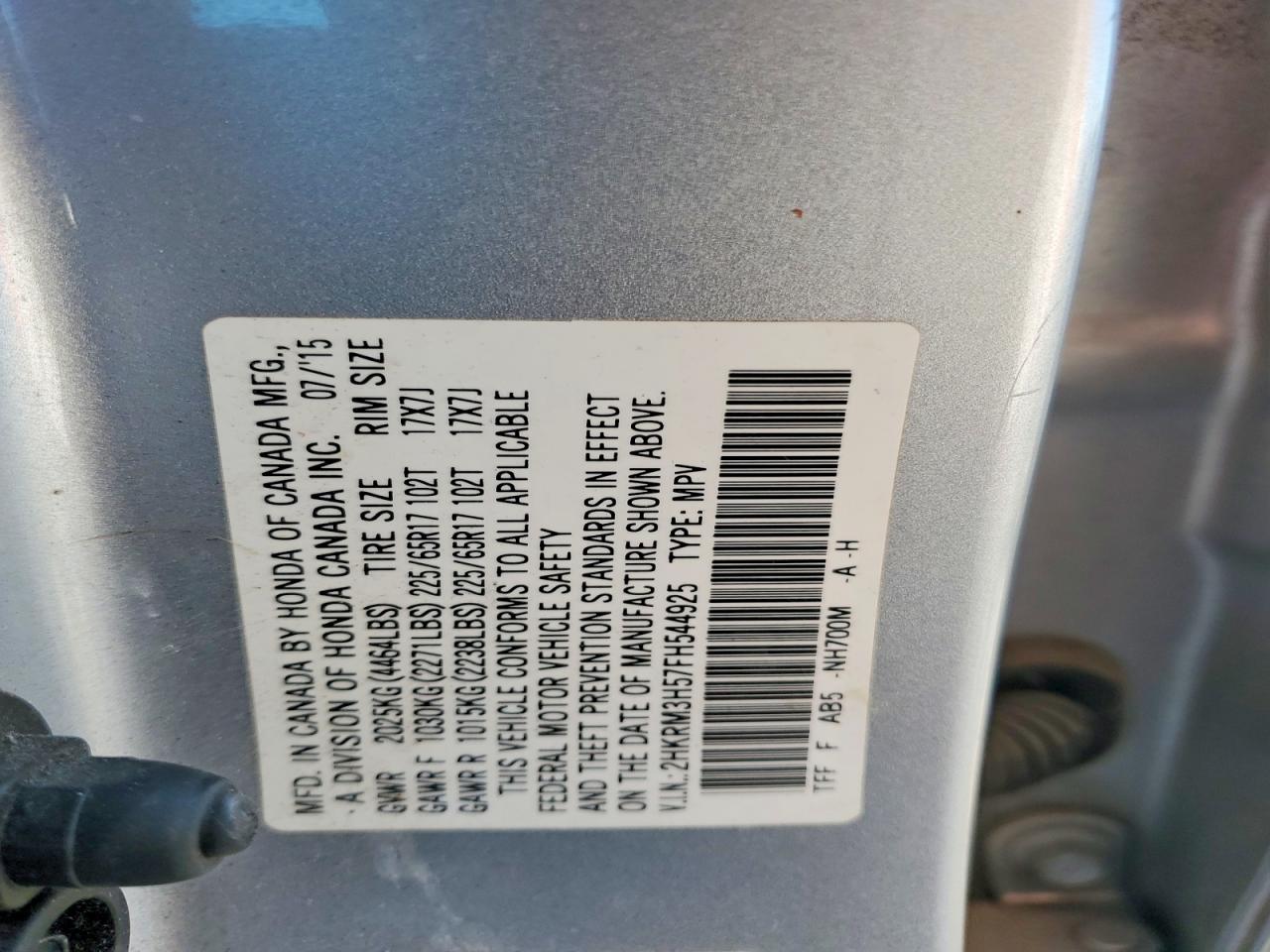 2015 HONDA CR-V EX photo 12