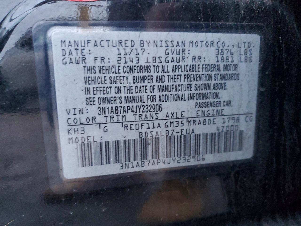 2018 NISSAN SENTRA S photo 13