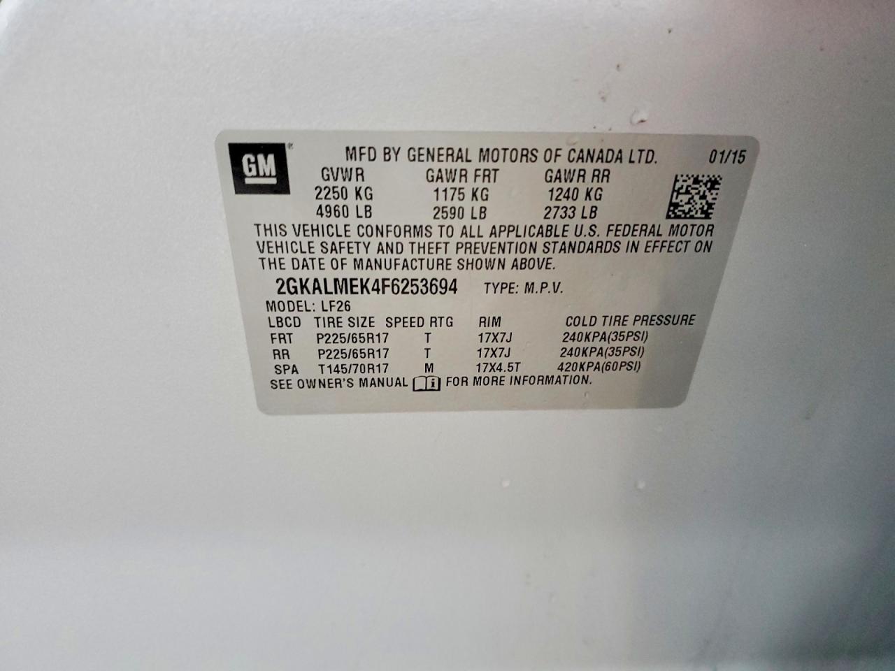 2015 GMC TERRAIN SLE photo 13