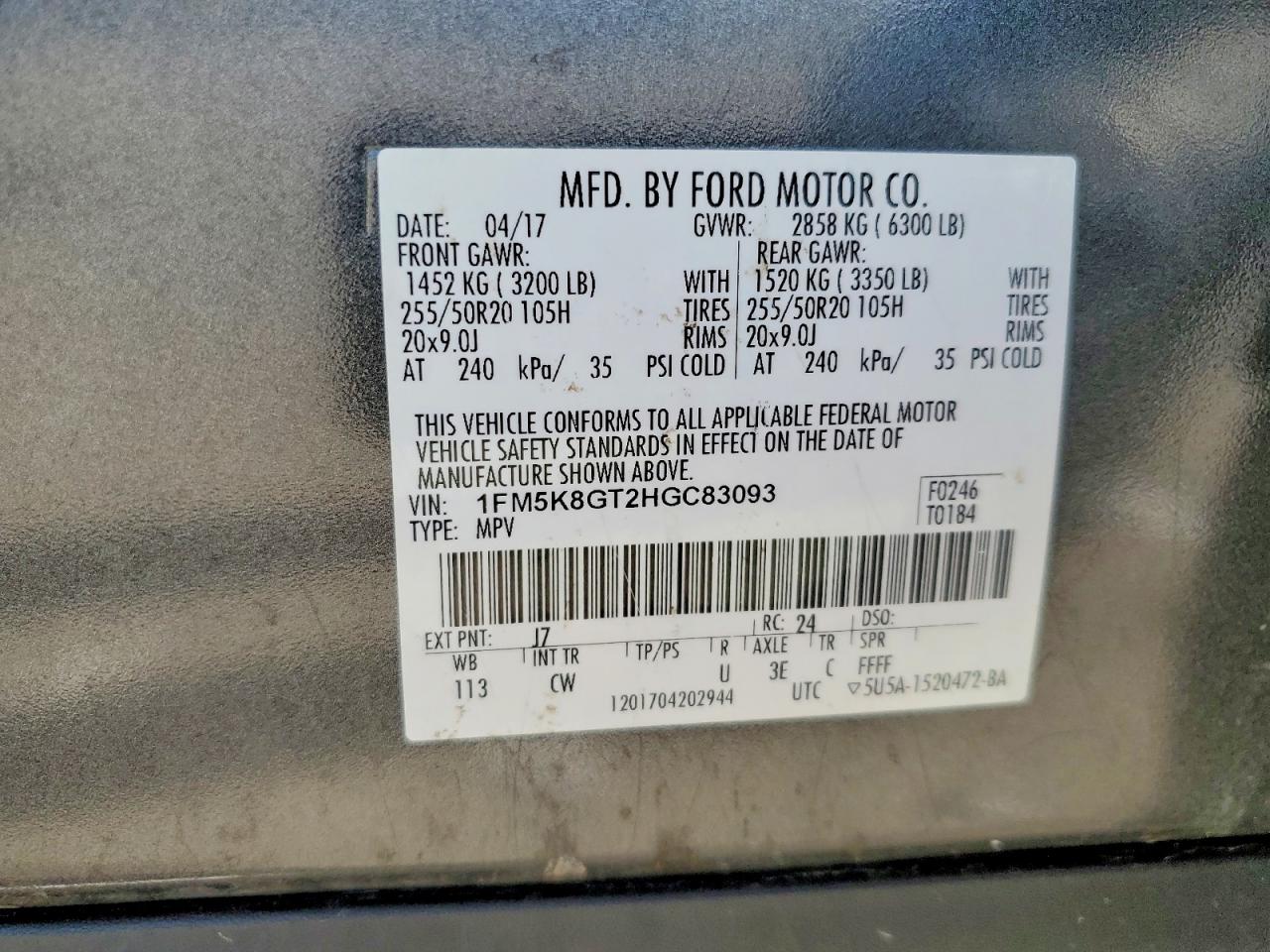 2017 FORD EXPLORER SPORT photo 12