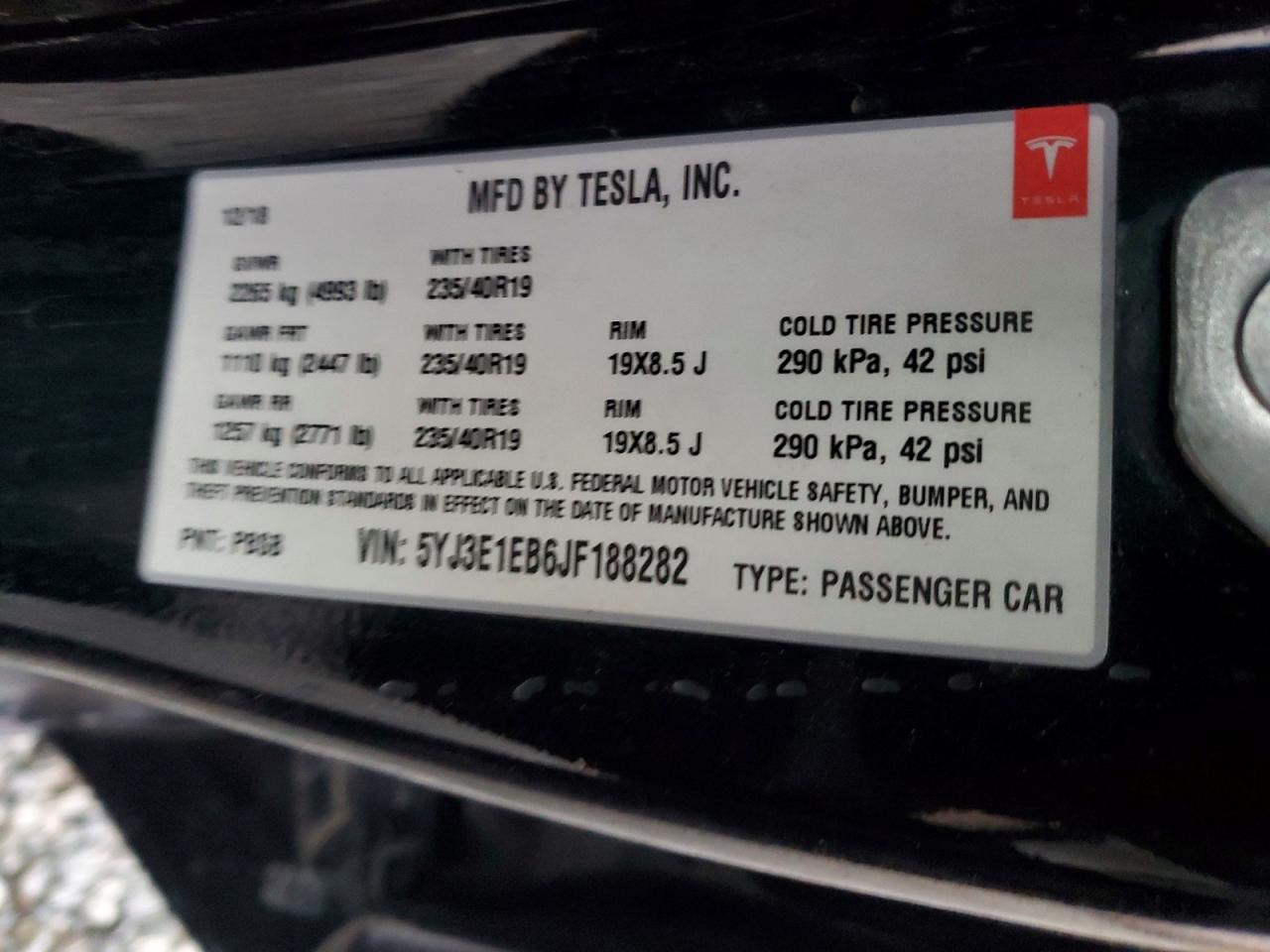 2018 TESLA MODEL 3 photo 23