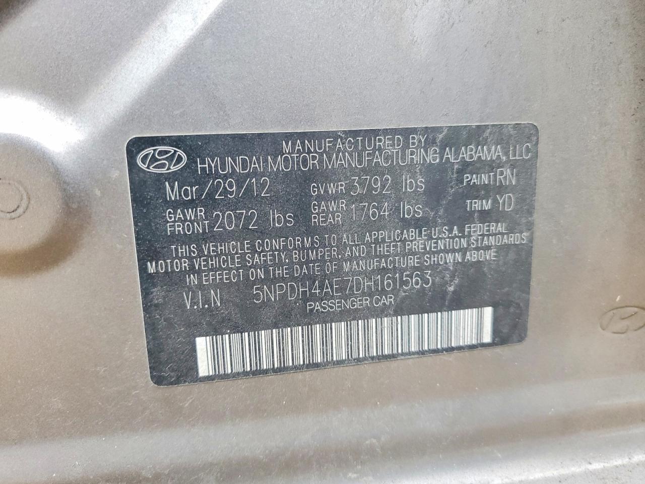 2013 HYUNDAI ELANTRA GLS photo 12