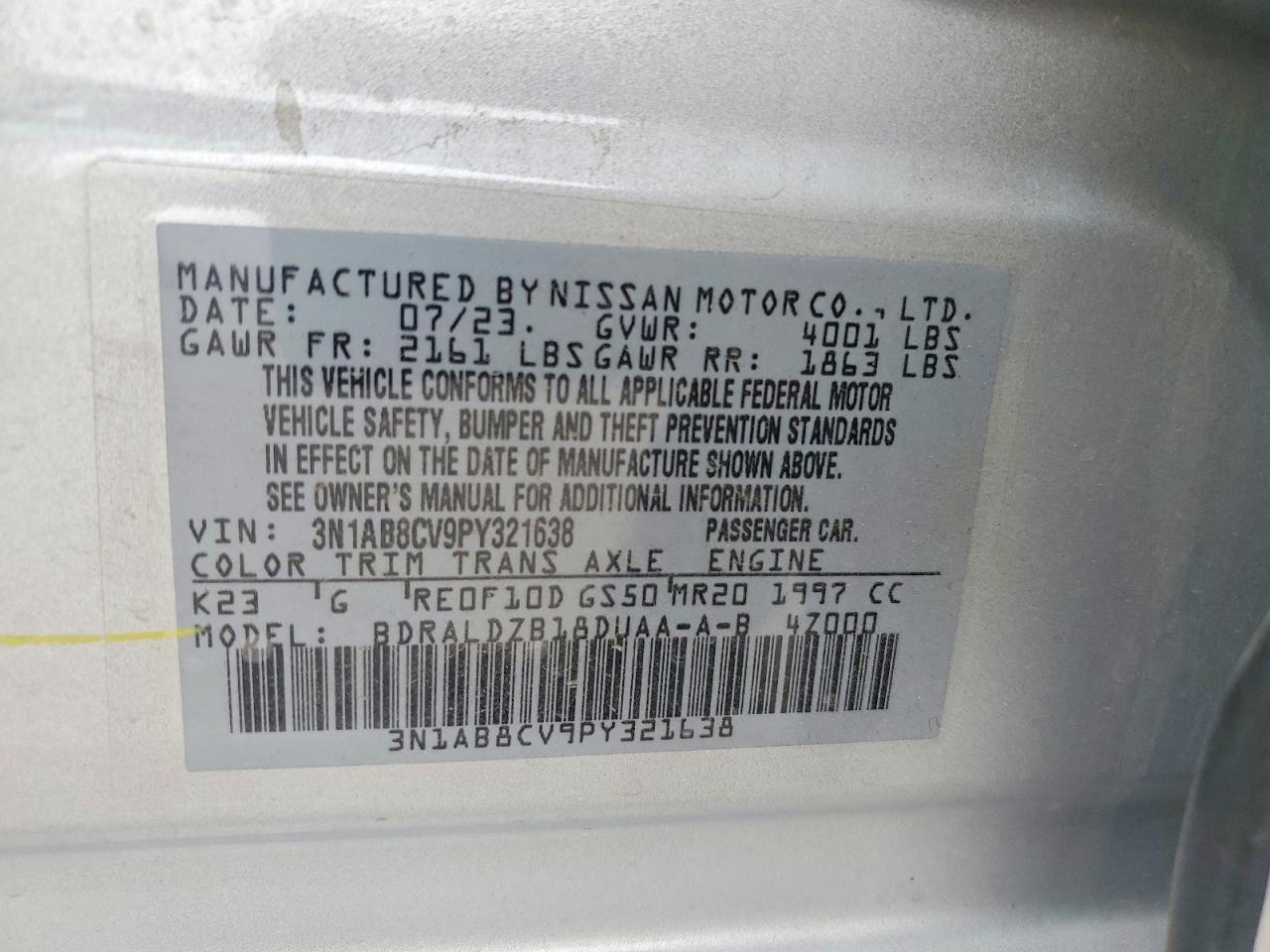2023 NISSAN SENTRA SV photo 12