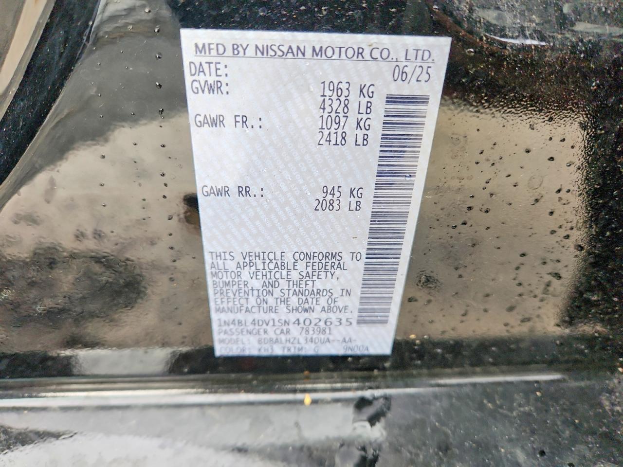 2025 NISSAN ALTIMA SV photo 23
