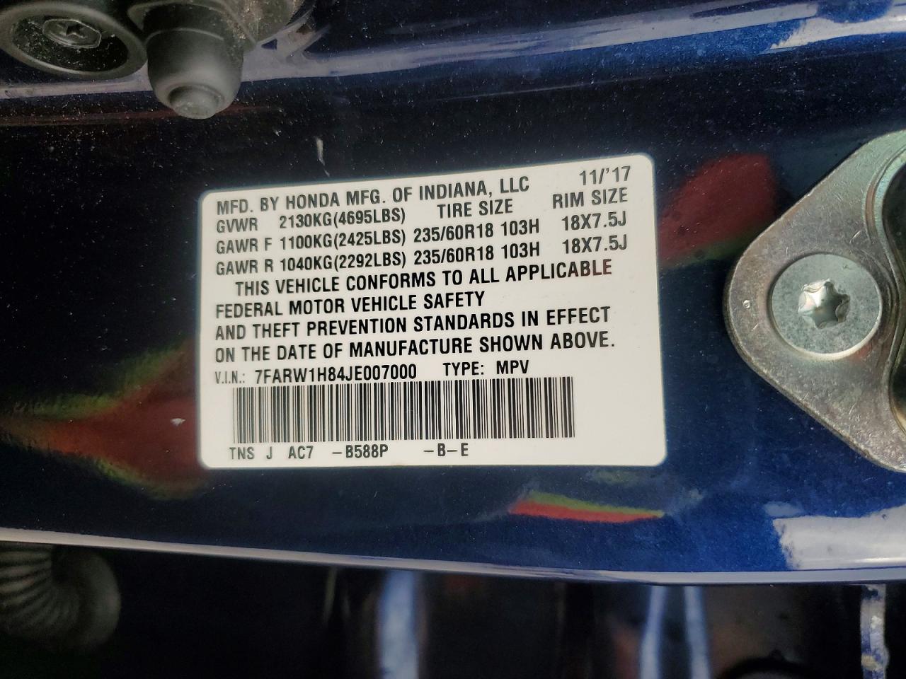 2018 HONDA CR-V EXL photo 14