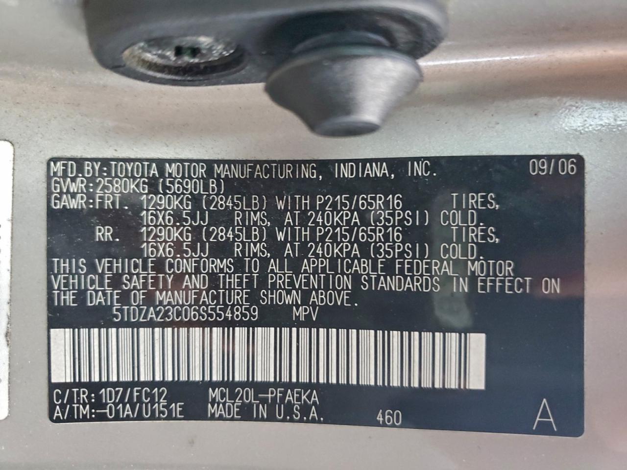 2006 TOYOTA SIENNA CE photo 13