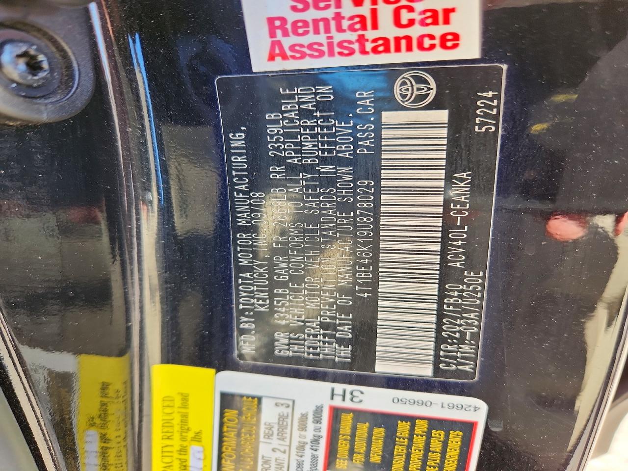 2009 TOYOTA CAMRY BASE photo 12