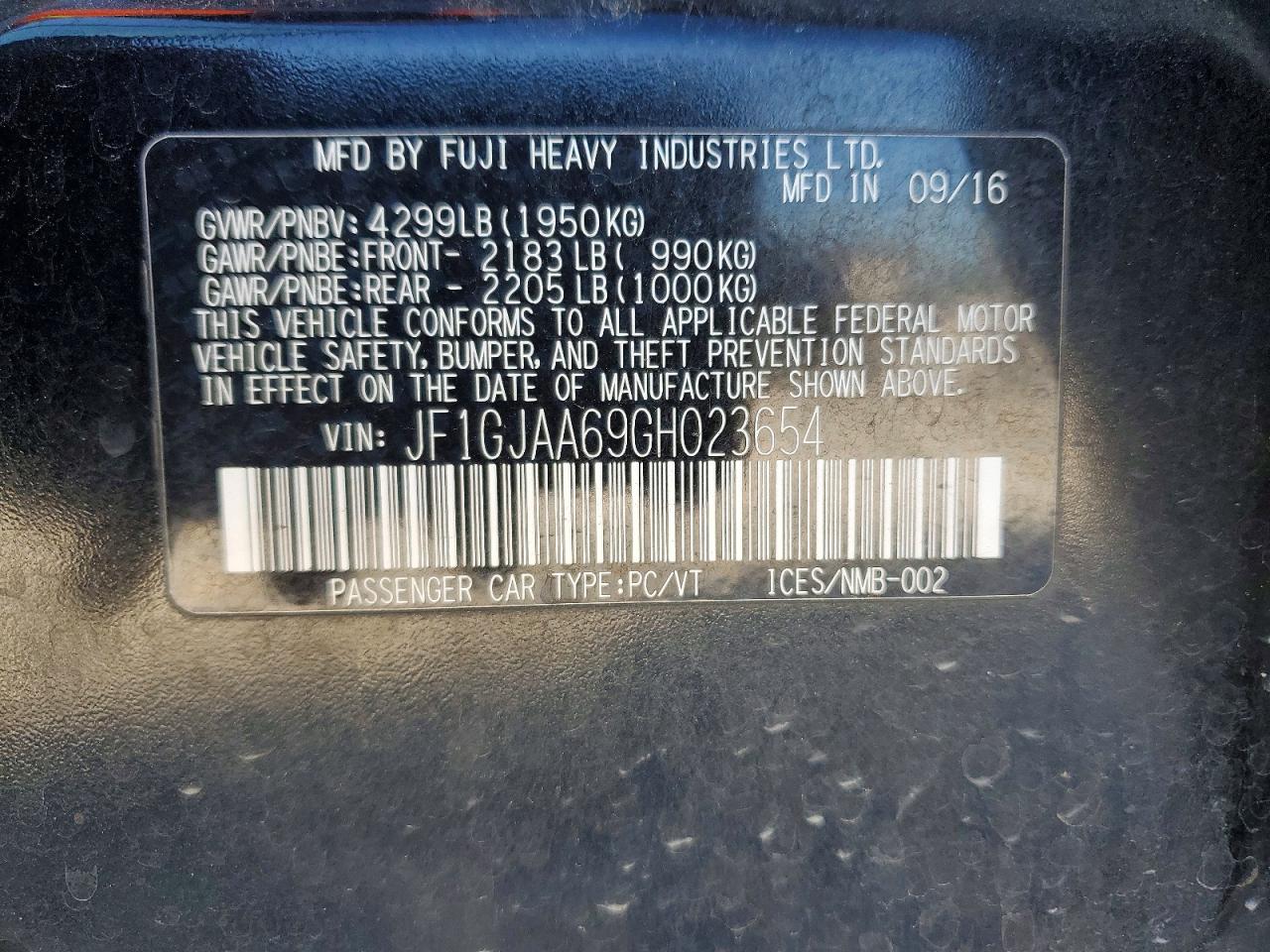 2016 SUBARU IMPREZA photo 12