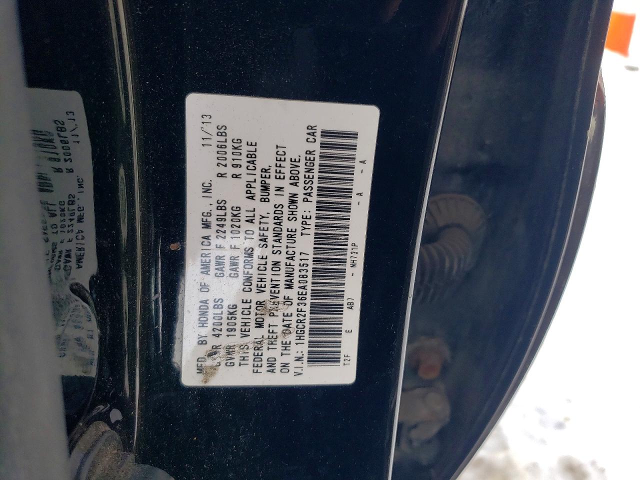 2014 HONDA ACCORD LX photo 23
