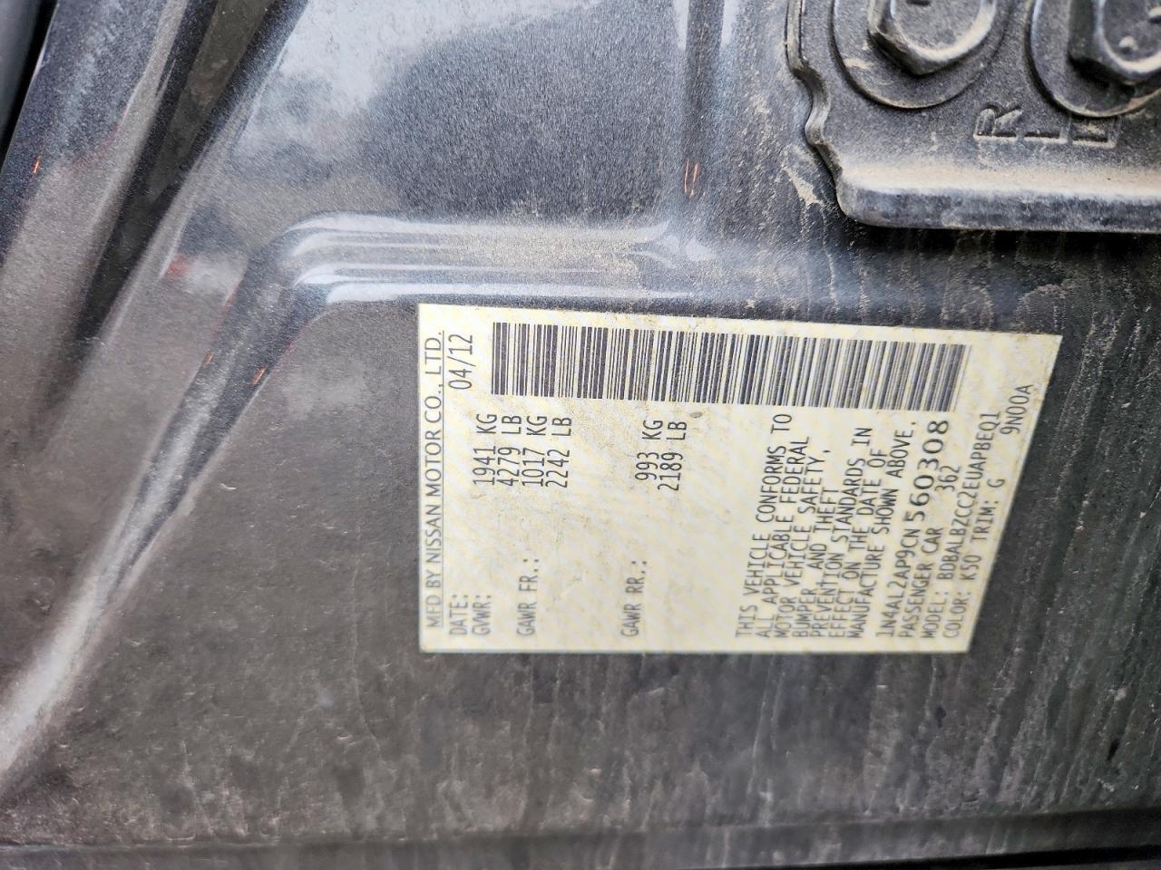 2012 NISSAN ALTIMA 2.5 photo 12