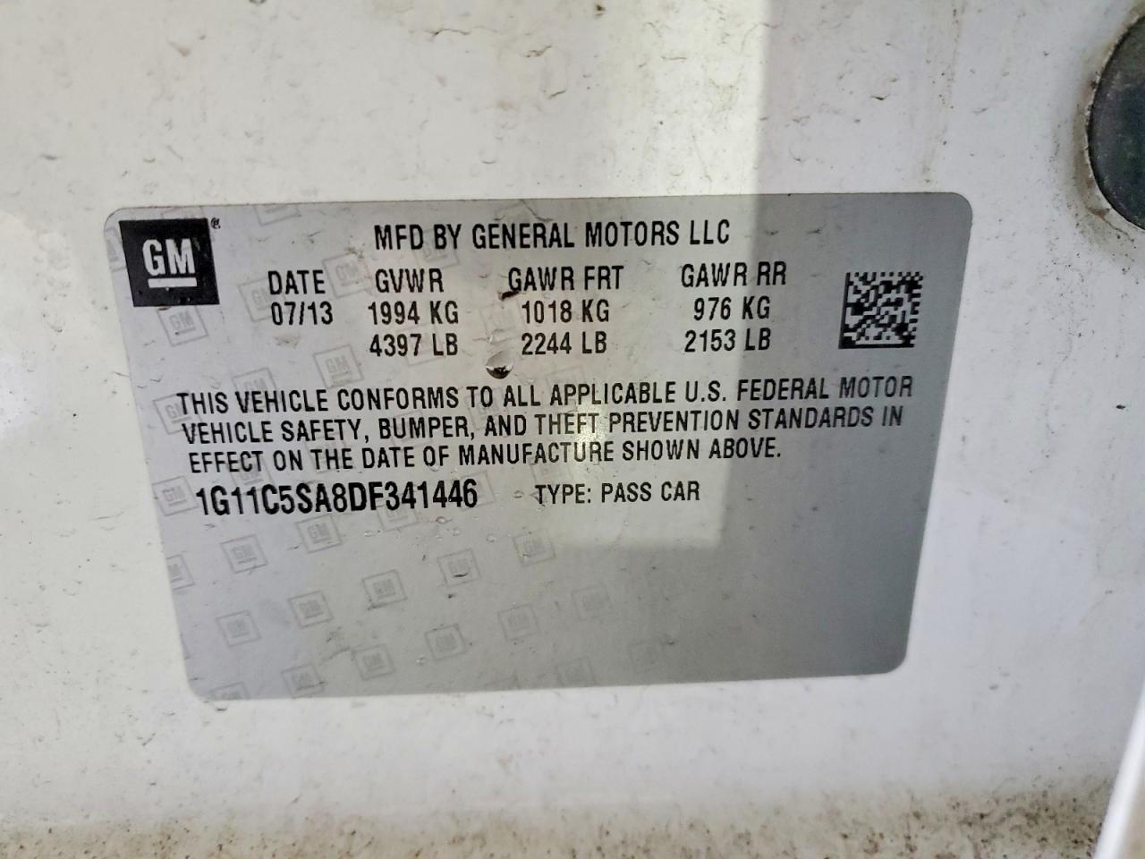 2013 CHEVROLET MALIBU 1LT photo 12