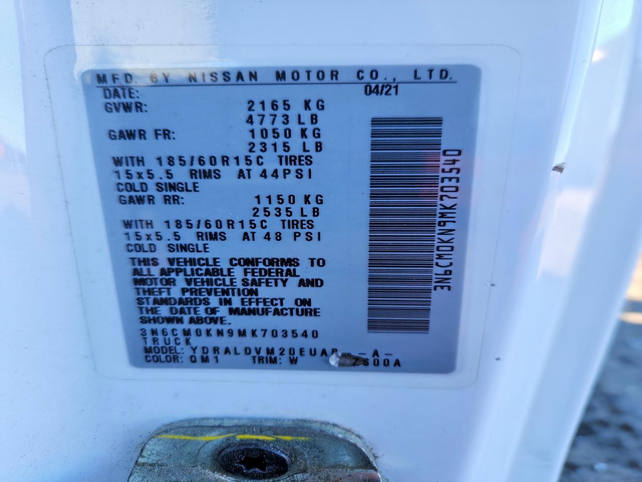 2021 NISSAN NV200 DELIVERY VAN photo 13