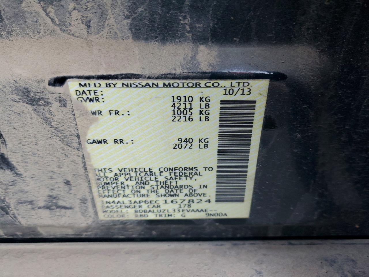 2014 NISSAN ALTIMA 2.5 photo 12