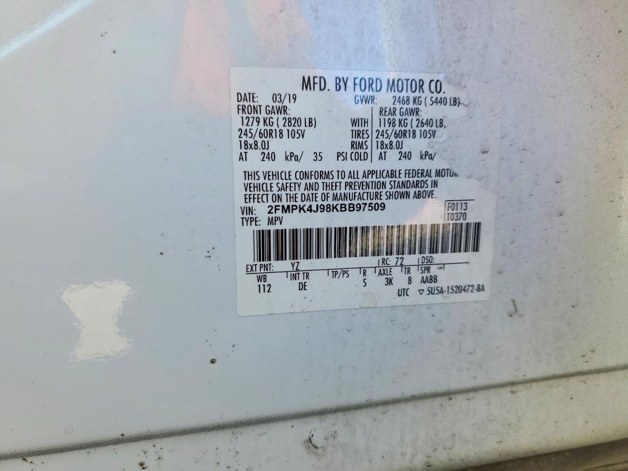 2019 FORD EDGE SEL photo 12