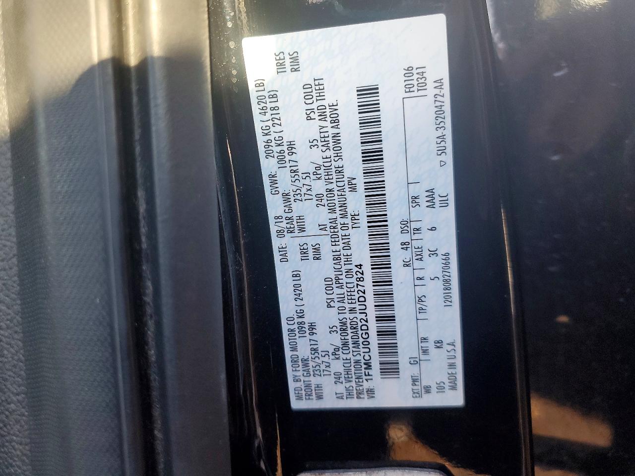 2018 FORD ESCAPE SE photo 13