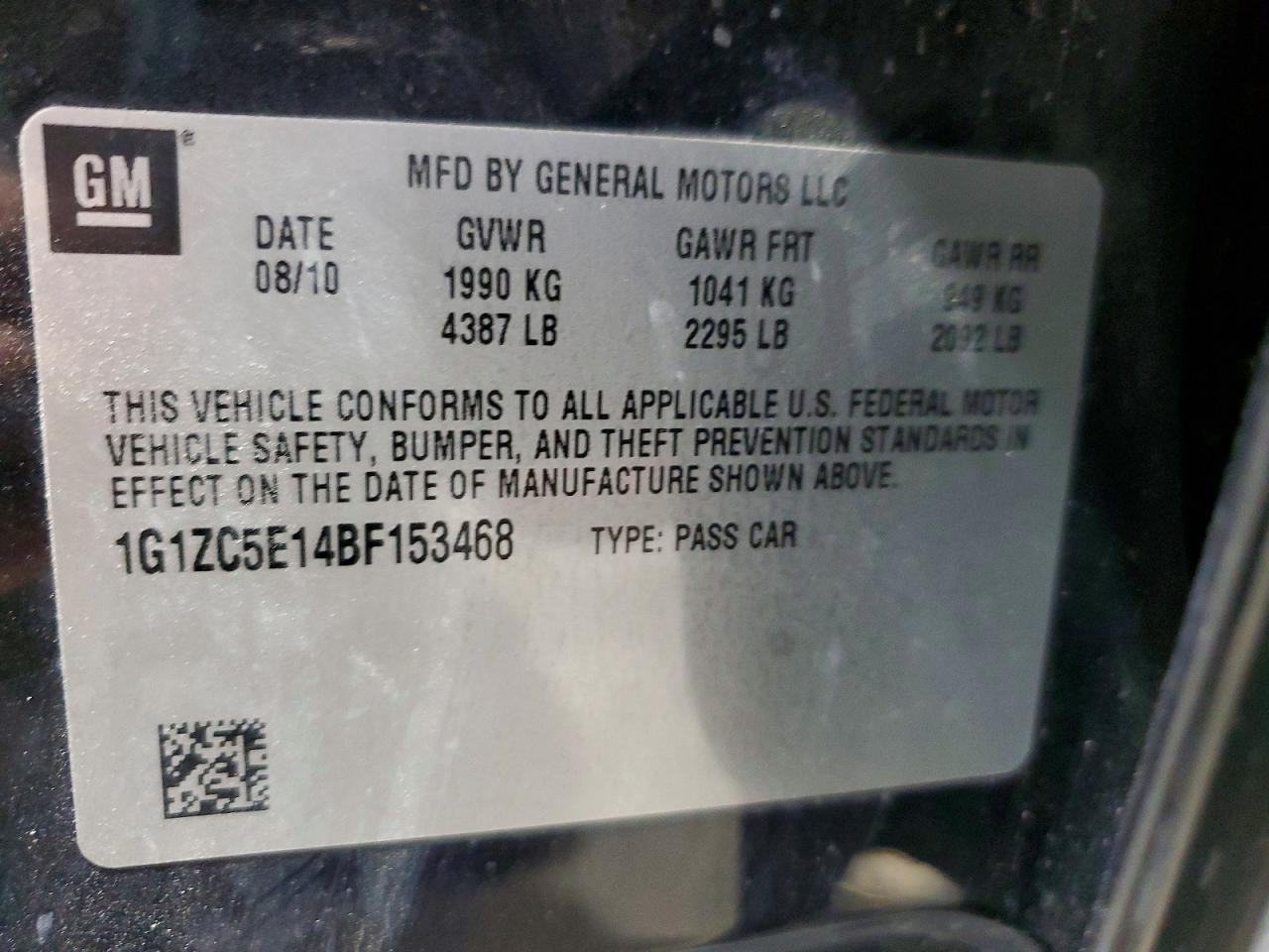 2011 CHEVROLET MALIBU 1LT photo 12