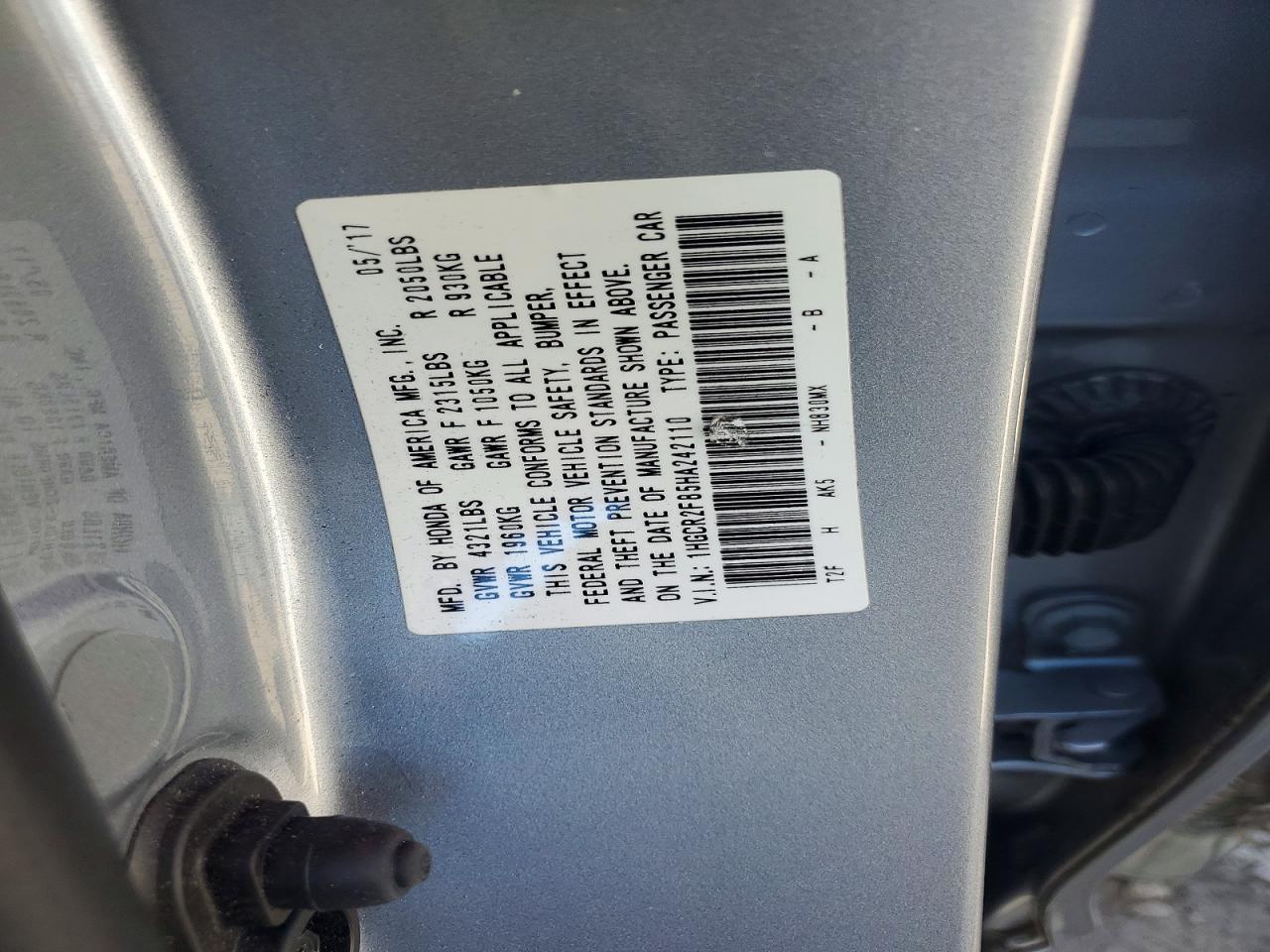 2017 HONDA ACCORD EXL photo 13