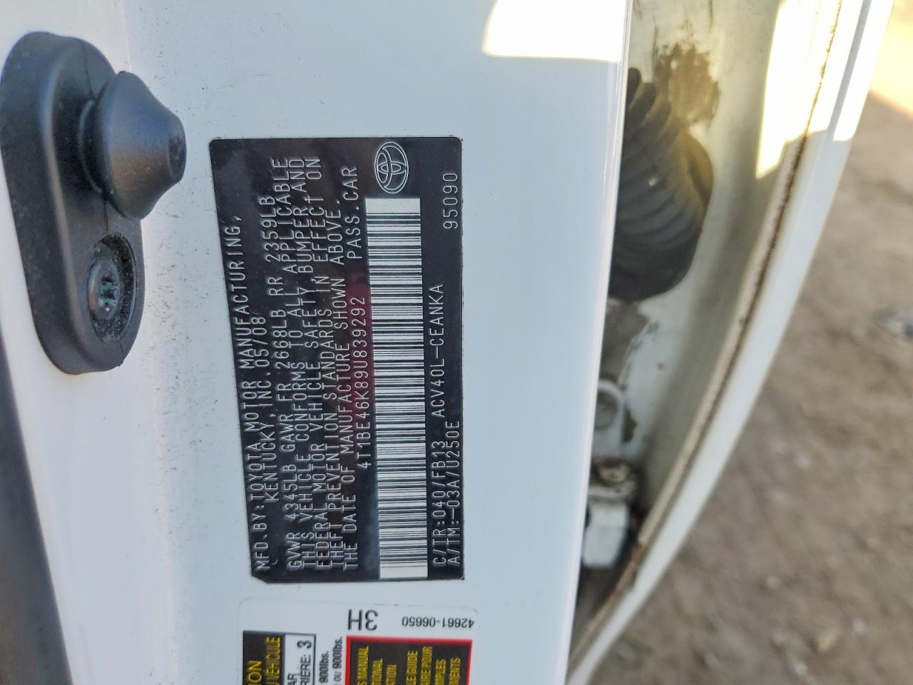 2009 TOYOTA CAMRY BASE photo 23