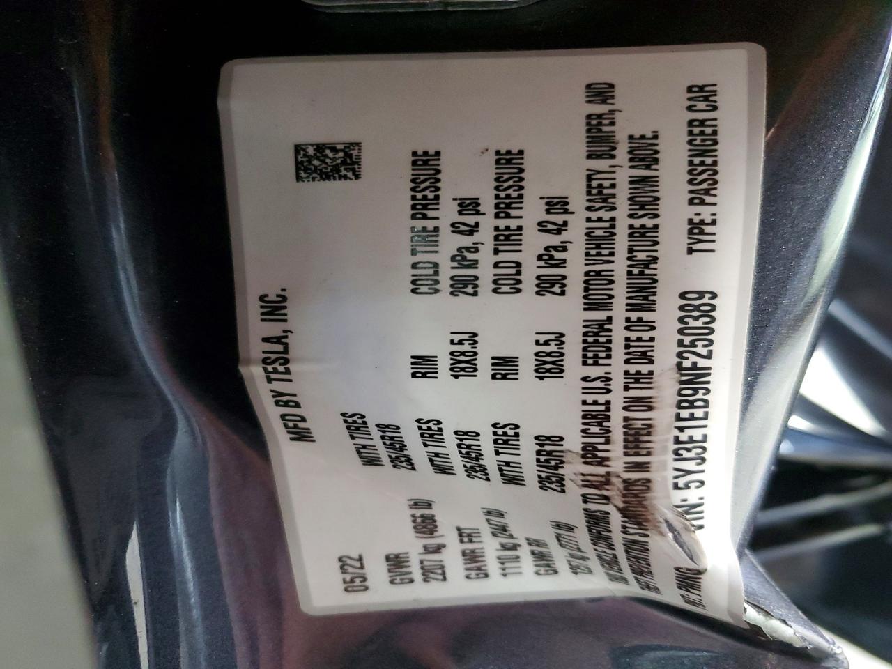 2022 TESLA MODEL 3 photo 12