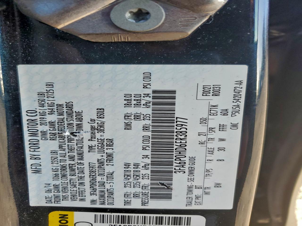 2014 FORD FUSION SE photo 12
