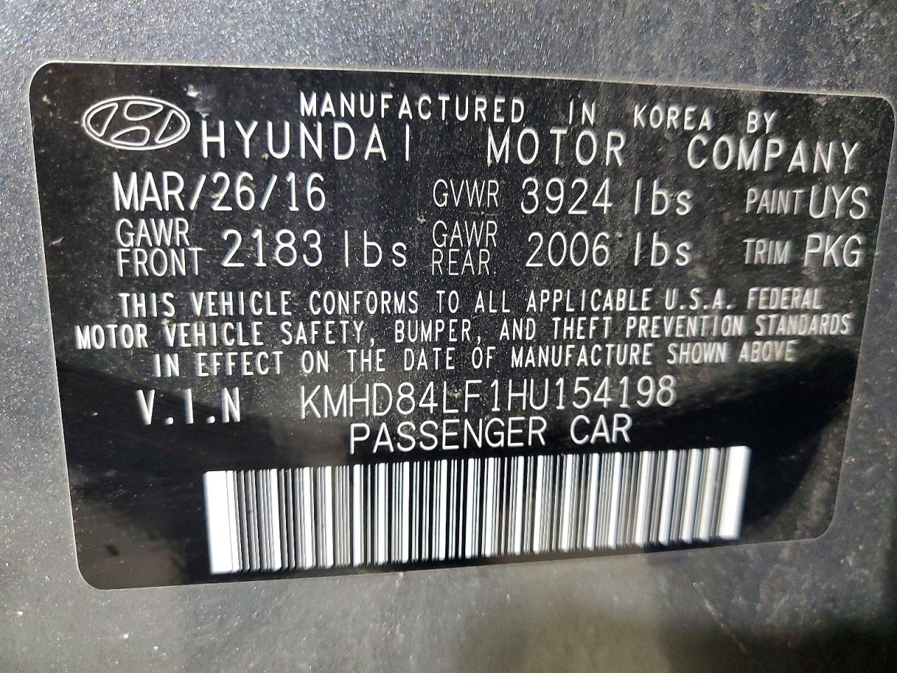 2017 HYUNDAI ELANTRA SE photo 12
