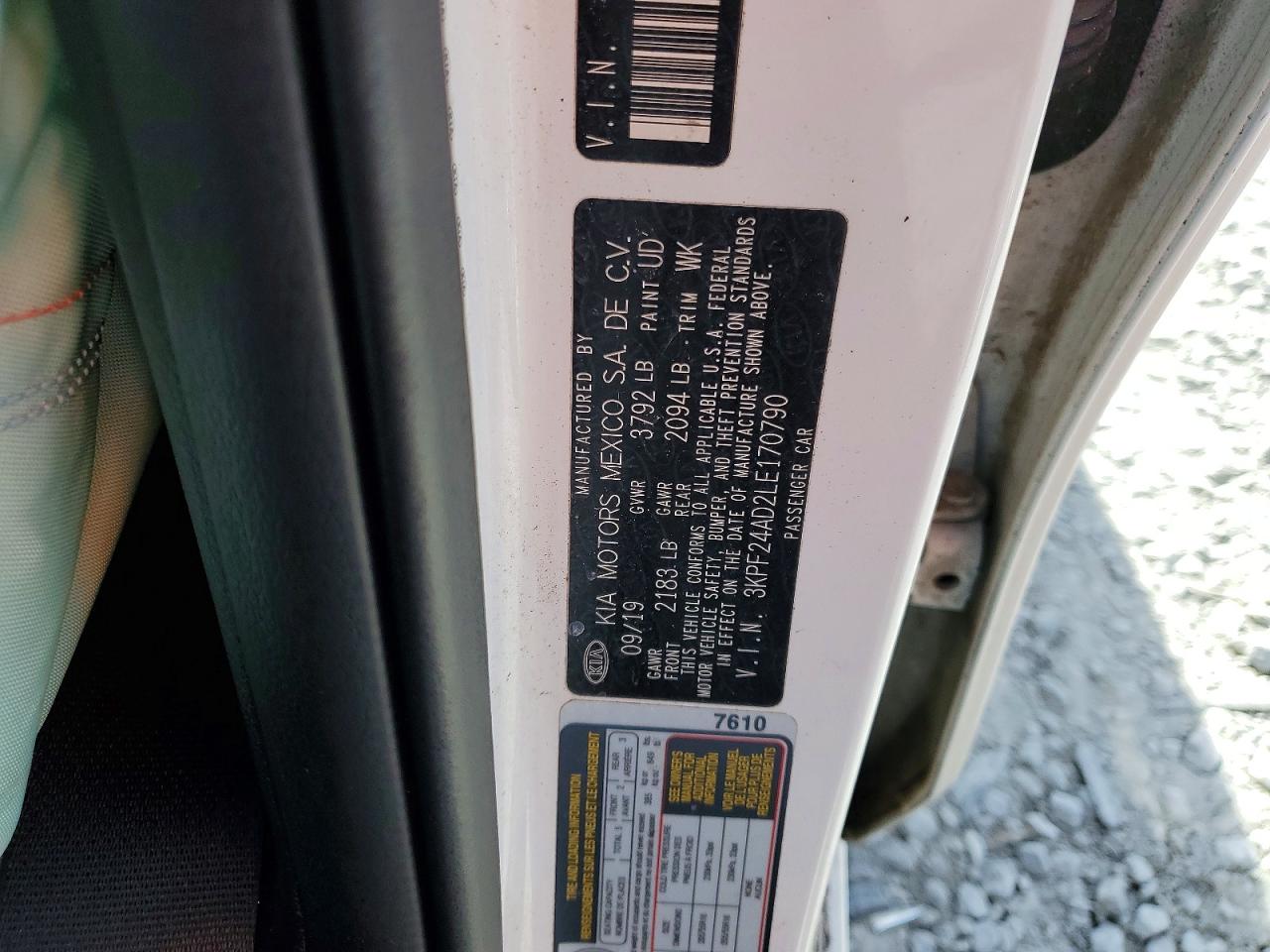 2020 KIA FORTE FE photo 12