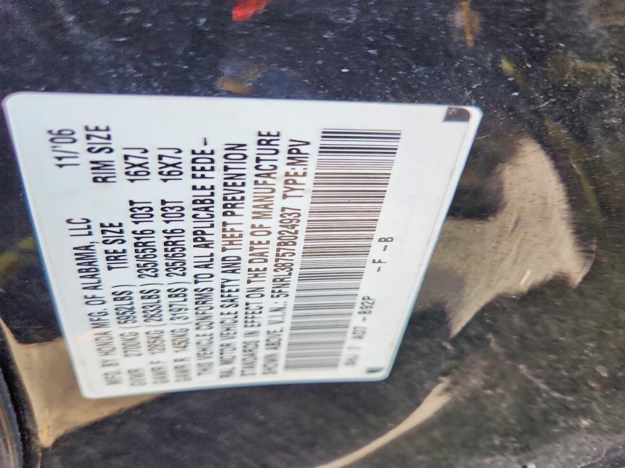 2007 HONDA ODYSSEY EXL photo 23