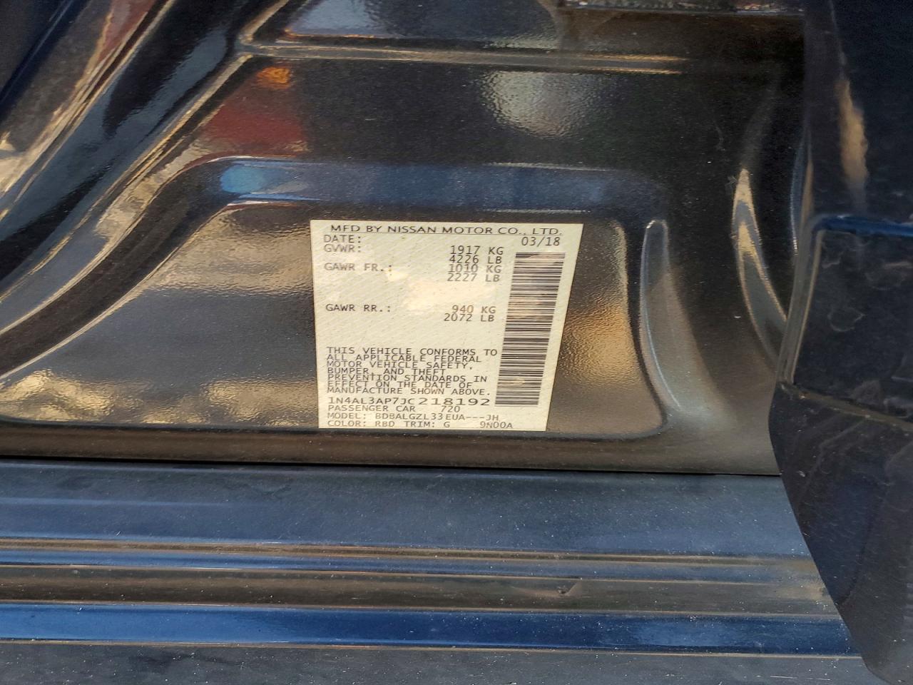 2018 NISSAN ALTIMA 2.5 photo 25