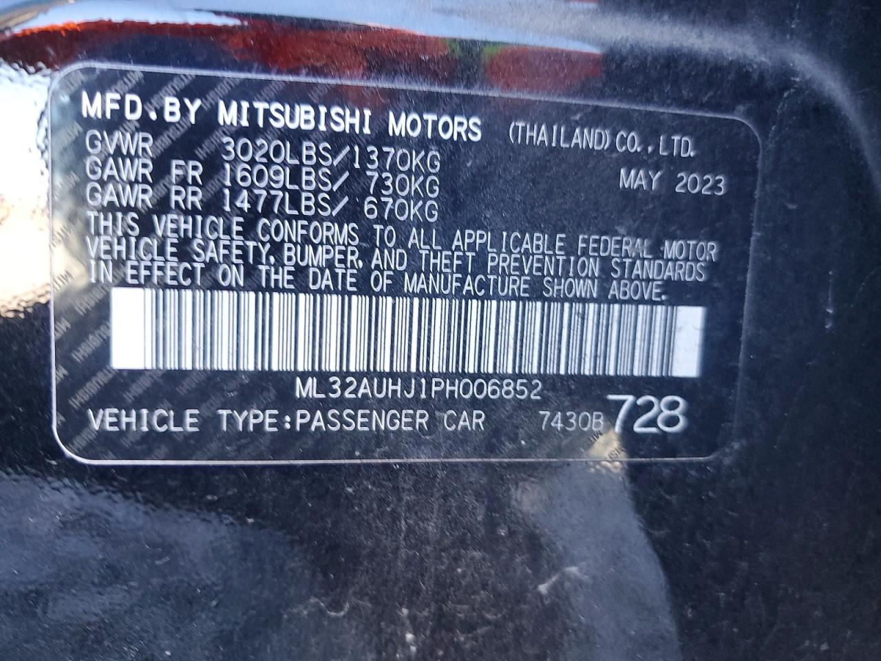 2023 MITSUBISHI MIRAGE ES photo 12