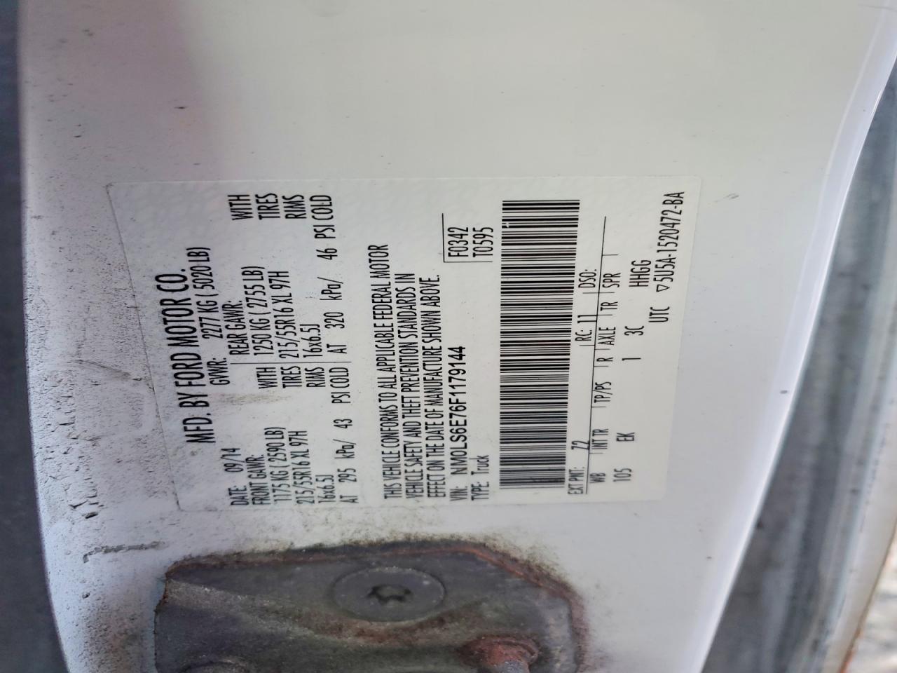 2015 FORD TRANSIT CONNECT XL photo 13