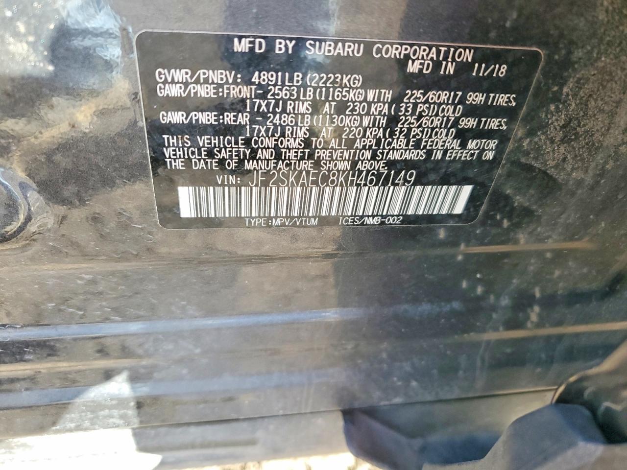 2019 SUBARU FORESTER PREMIUM photo 13