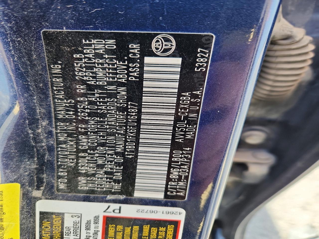 2015 TOYOTA CAMRY HYBRID photo 12