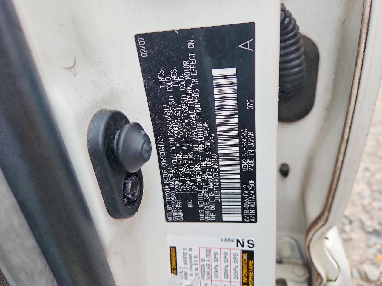 2007 TOYOTA 4RUNNER SR5 photo 13