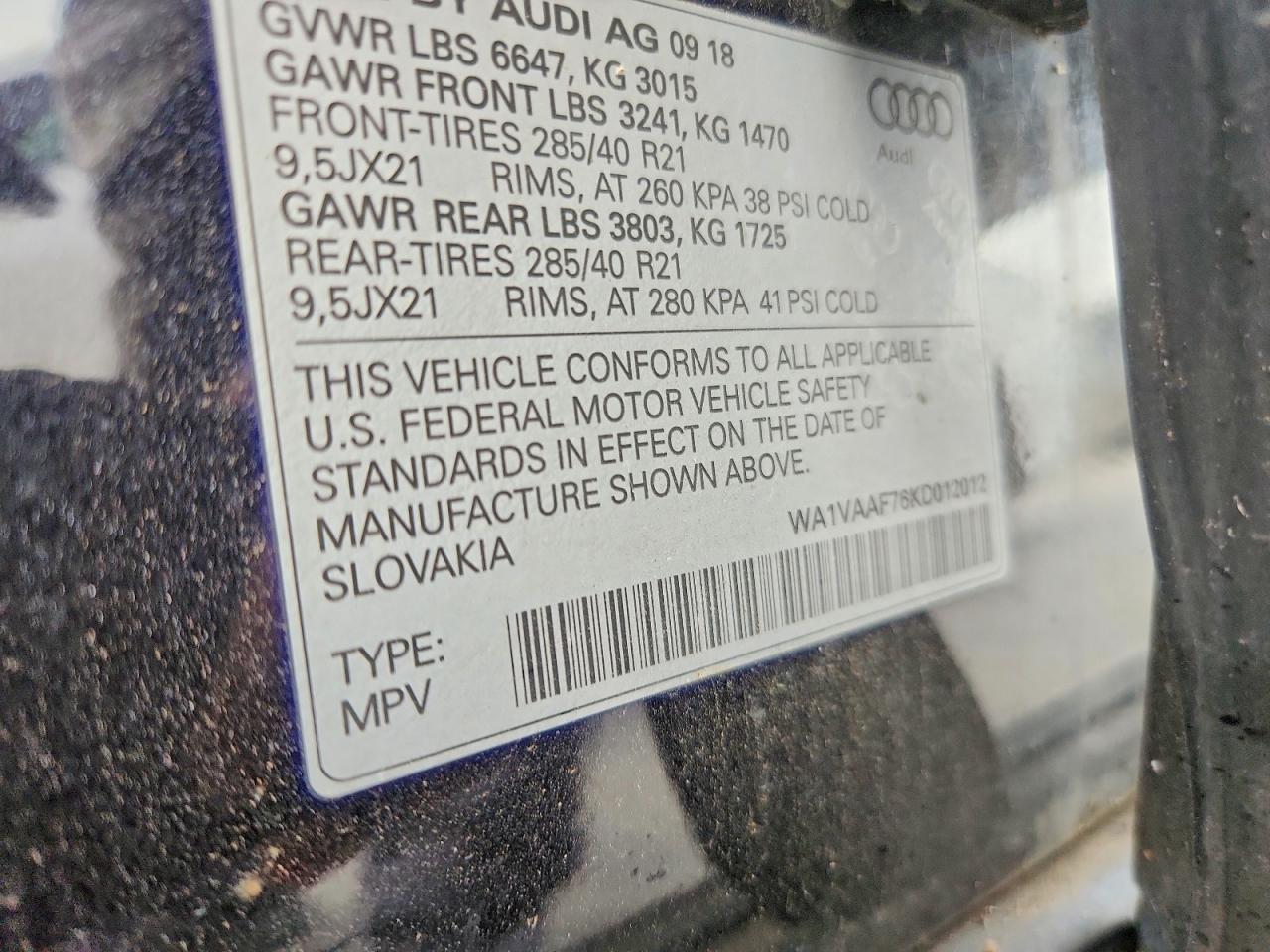 2019 AUDI Q7 PRESTIGE photo 12