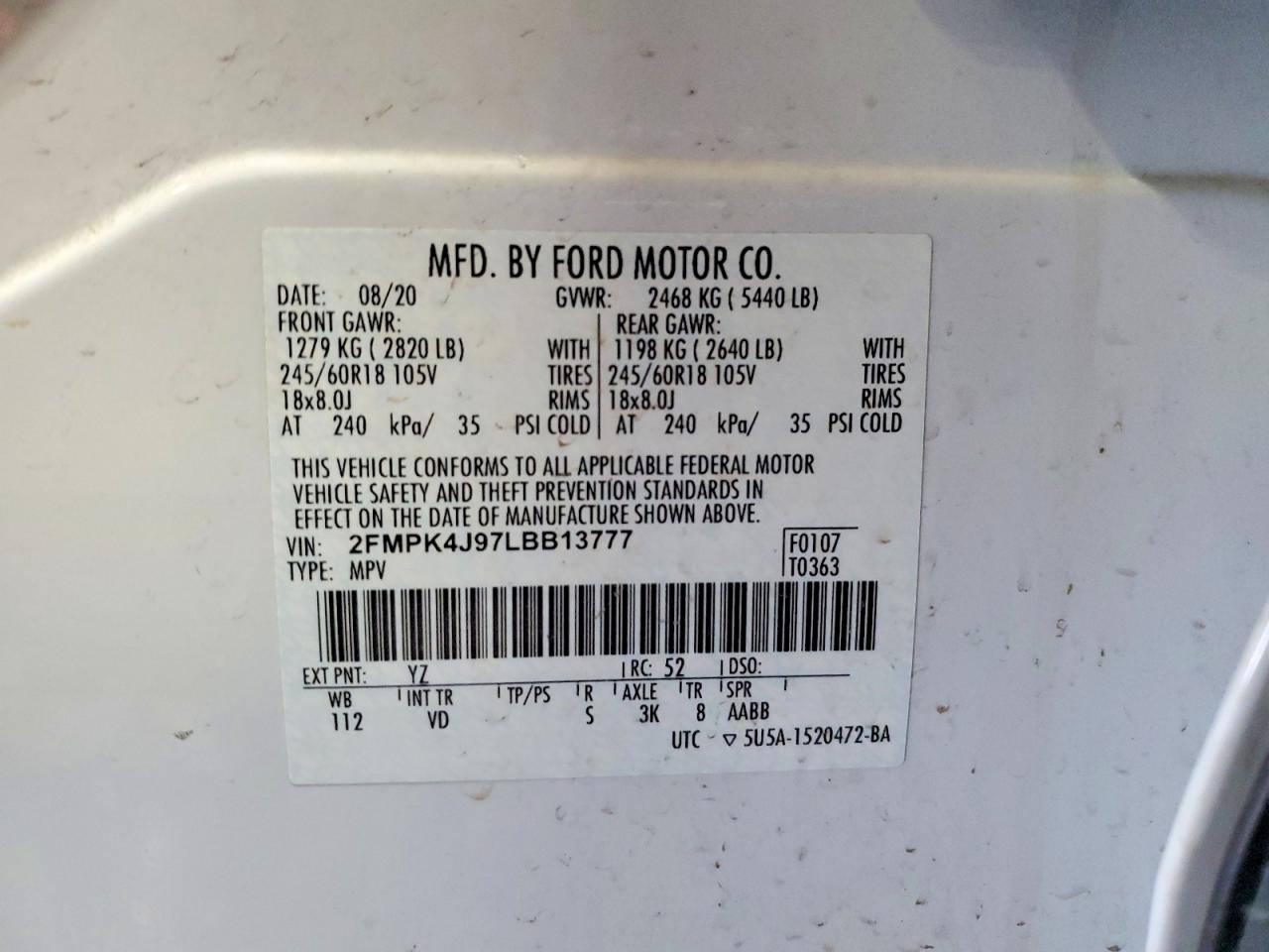 2020 FORD EDGE SEL photo 13