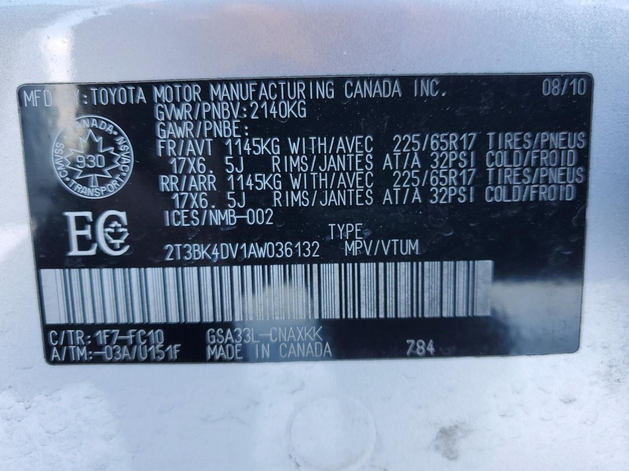 2010 TOYOTA RAV4 photo 14