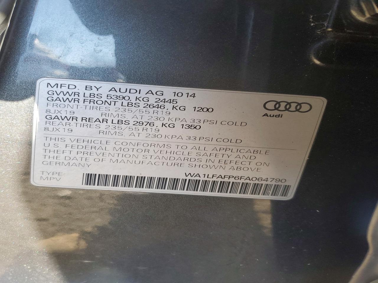 2015 AUDI Q5 PREMIUM PLUS photo 14