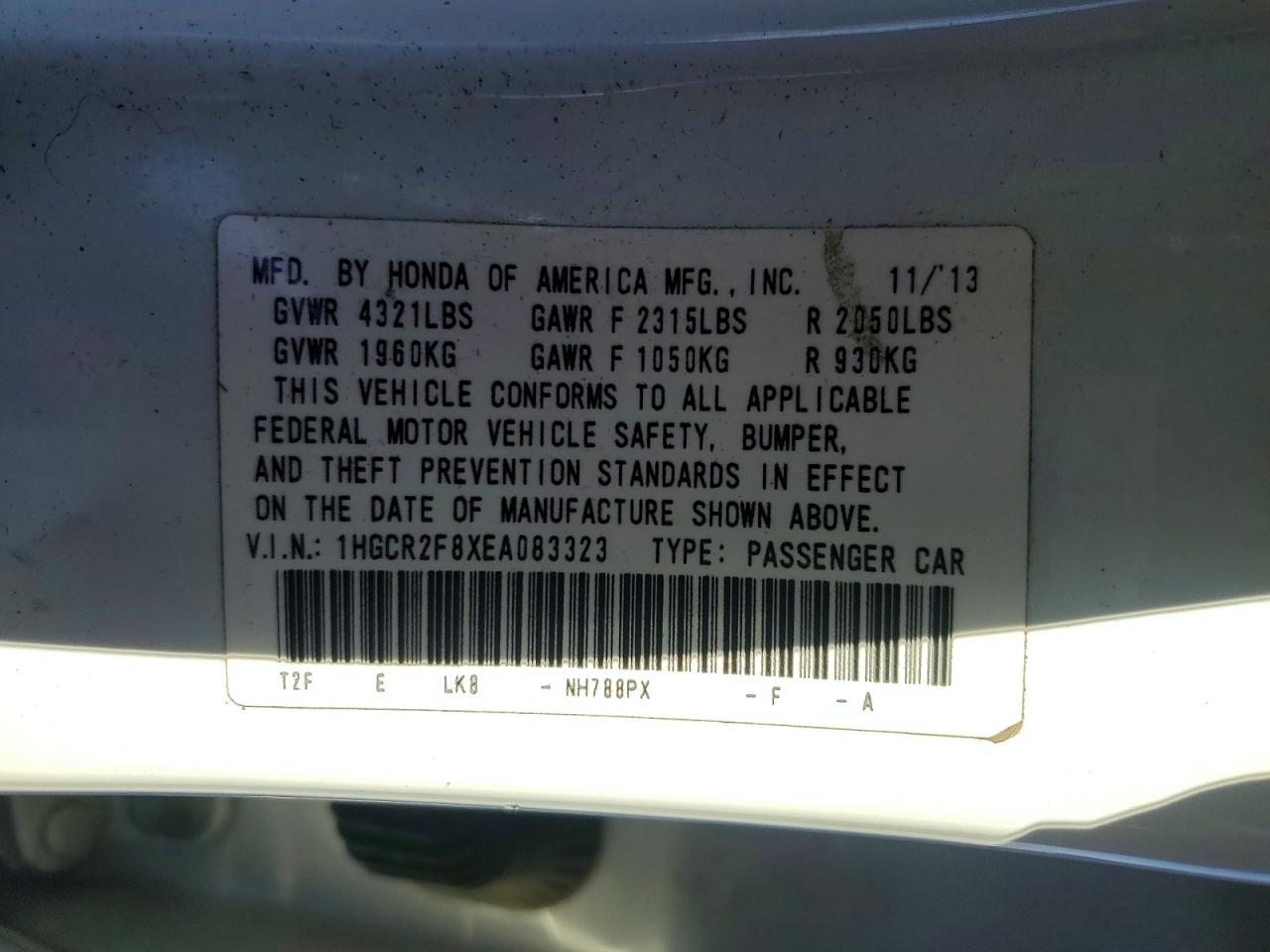 2014 HONDA ACCORD EXL photo 13