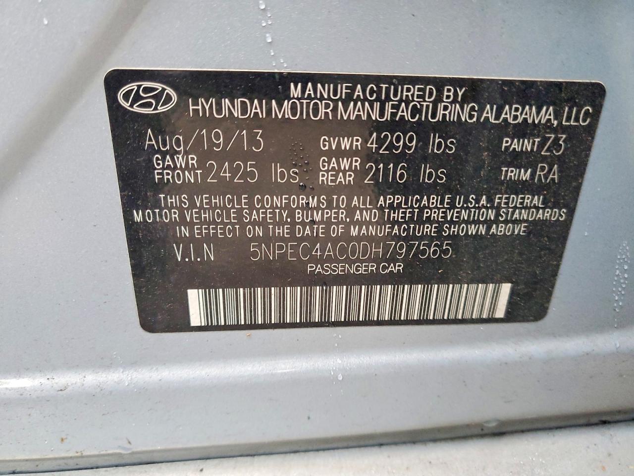 2013 HYUNDAI SONATA SE photo 12