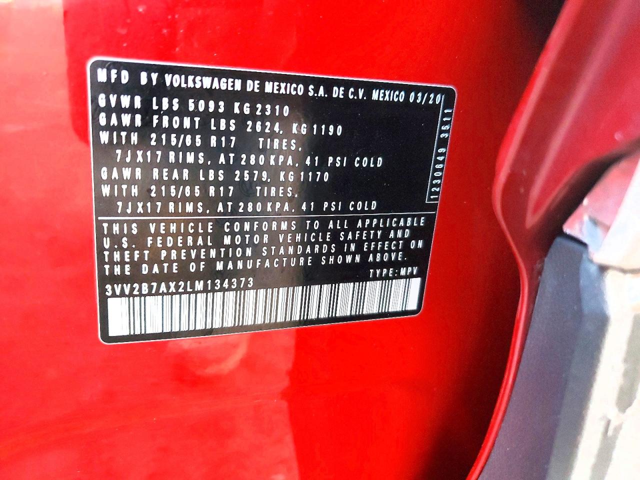 2020 VOLKSWAGEN TIGUAN SE photo 13