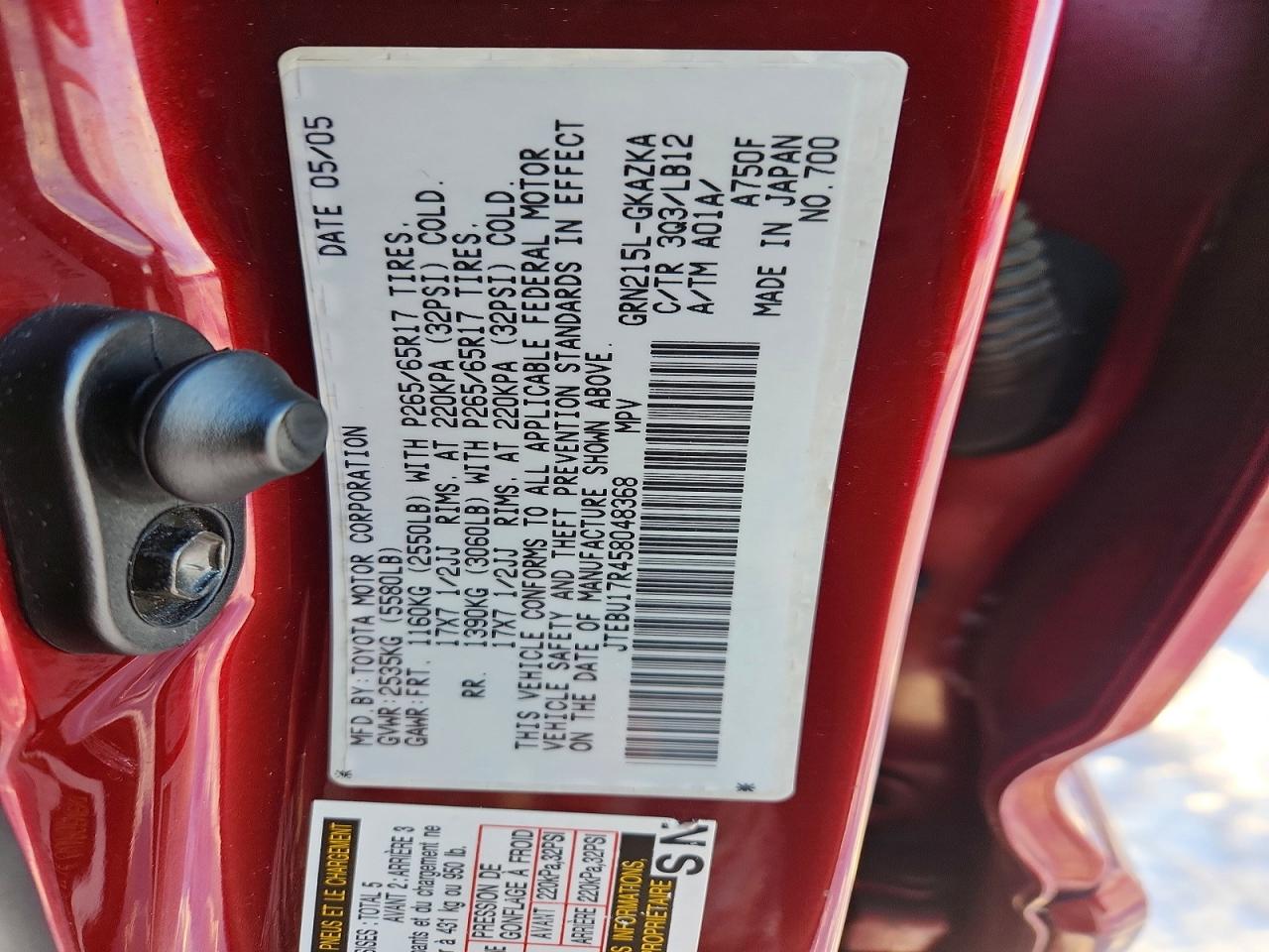 2005 TOYOTA 4RUNNER photo 25