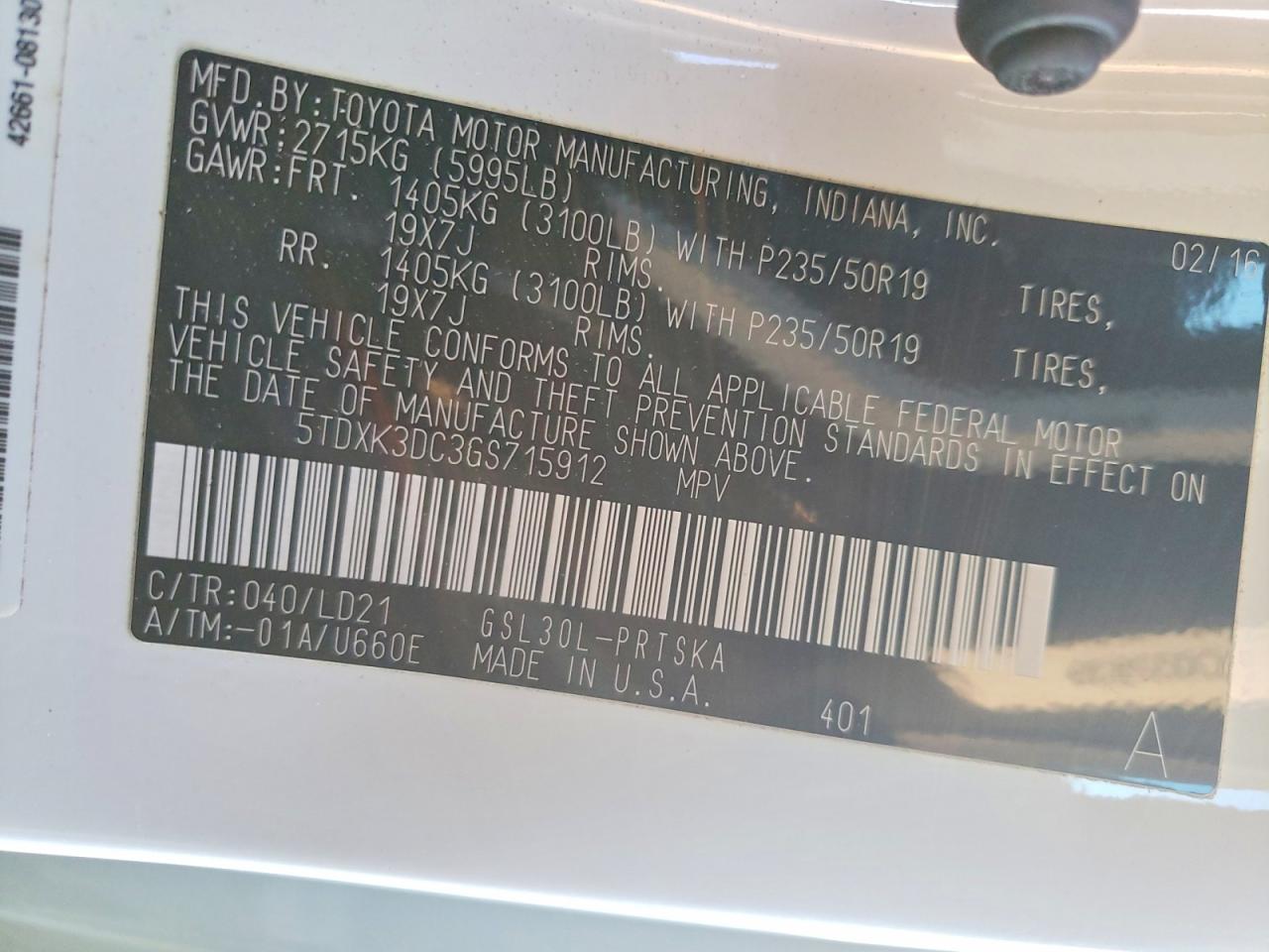 2016 TOYOTA SIENNA SE photo 27