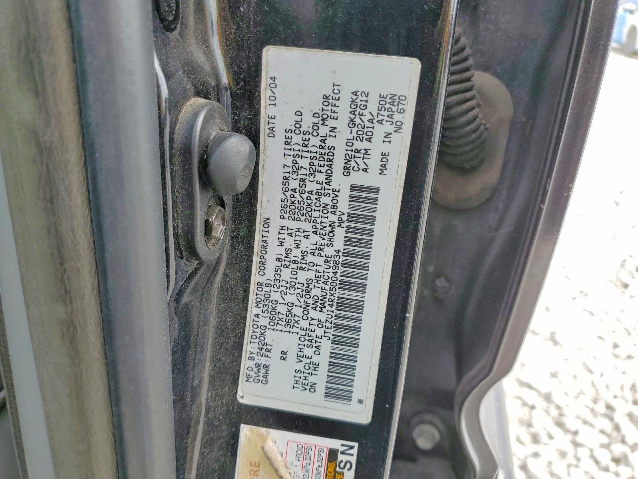 2005 TOYOTA 4RUNNER SR5 photo 13