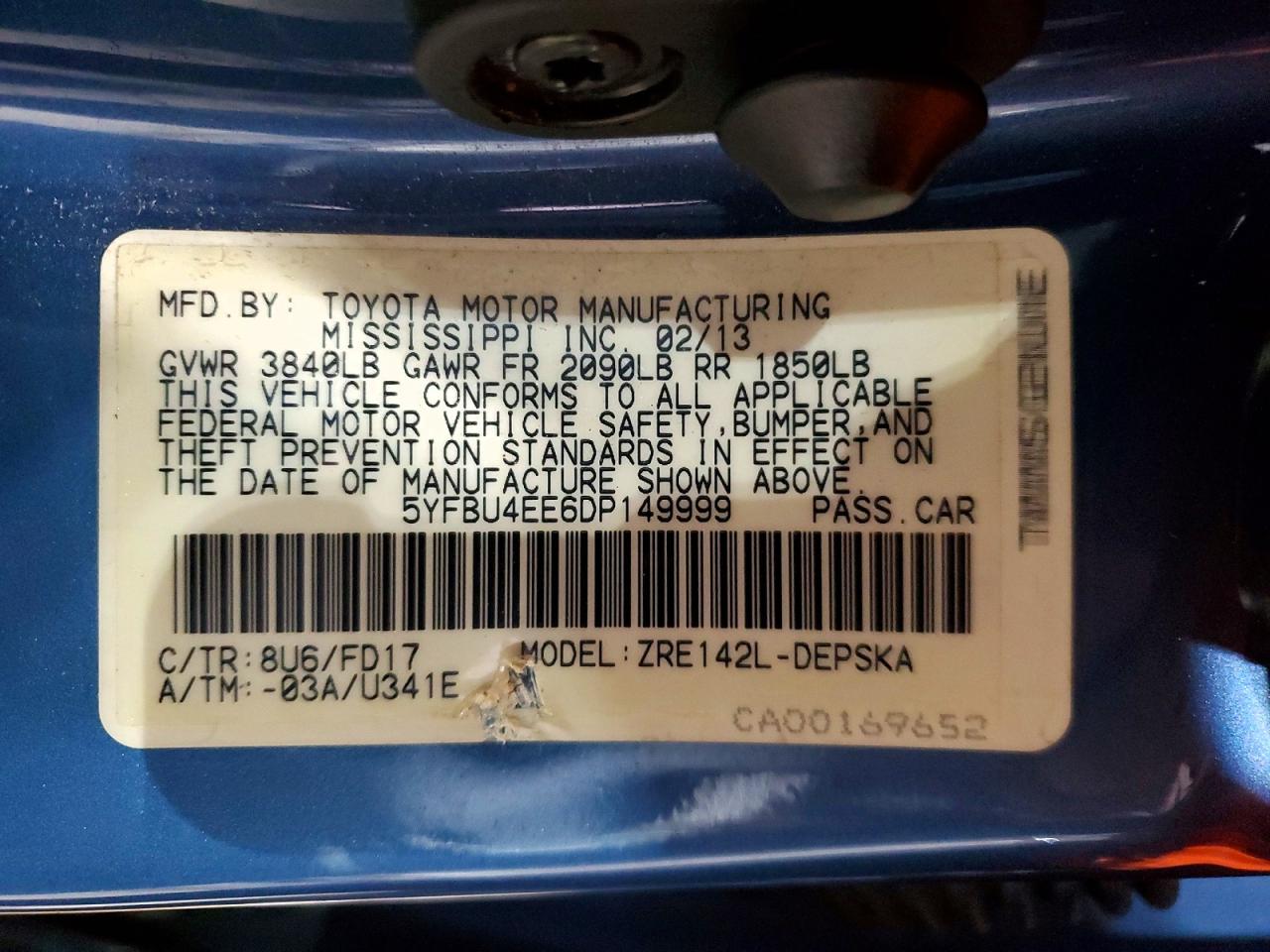 2013 TOYOTA COROLLA BASE photo 23