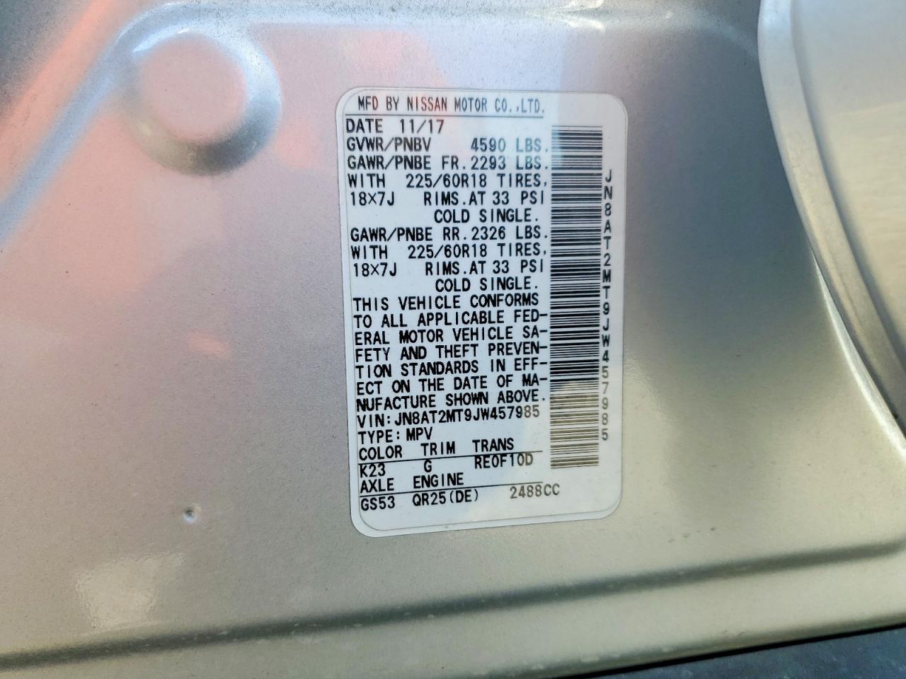 2018 NISSAN ROGUE S photo 12