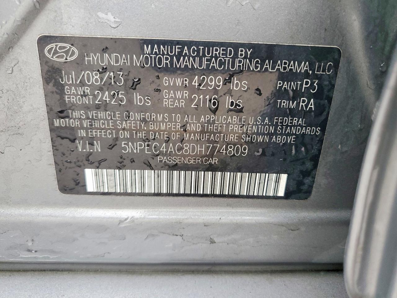 2013 HYUNDAI SONATA SE photo 12