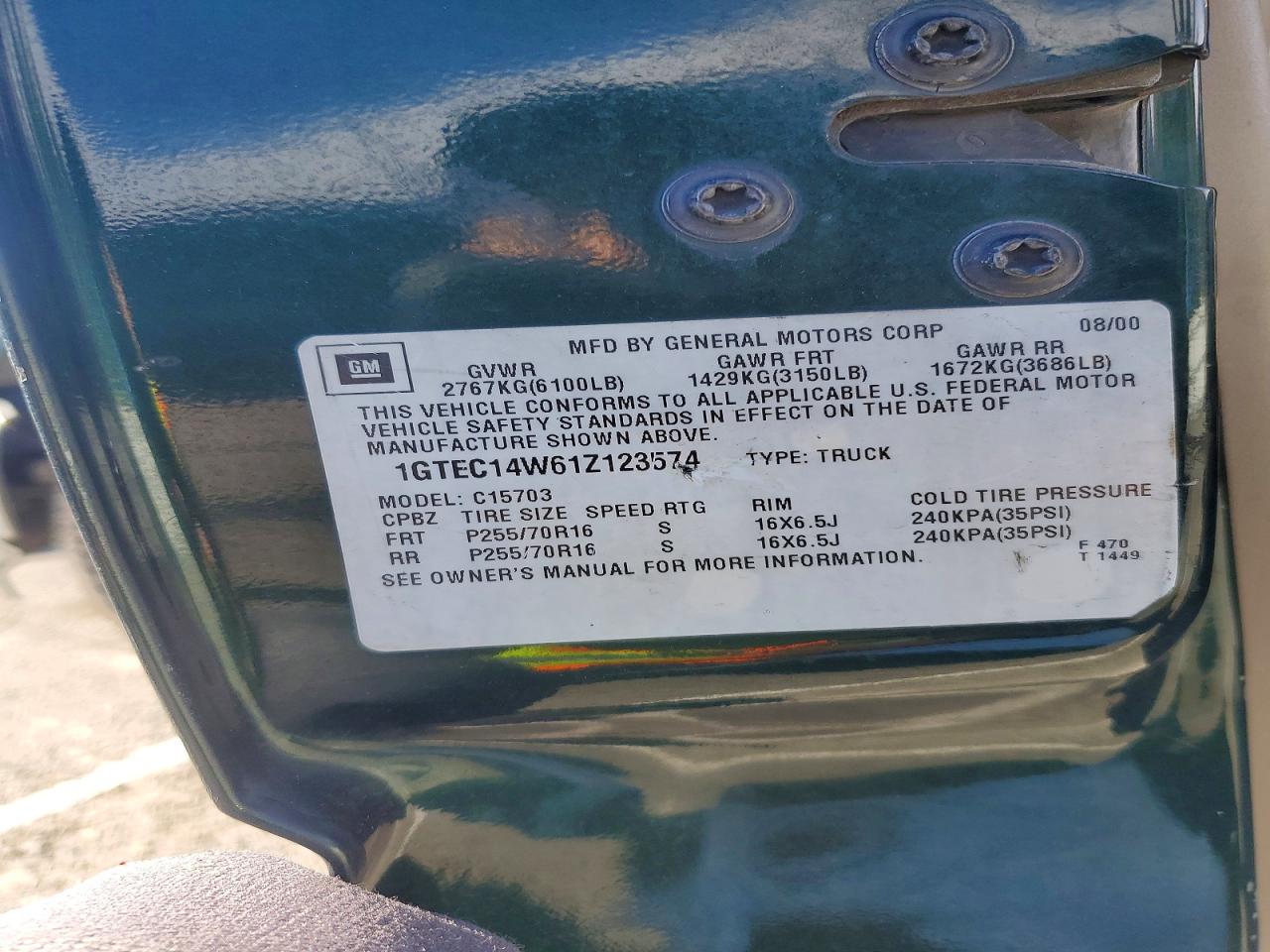 2001 GMC NEW SIERRA C1500 photo 12